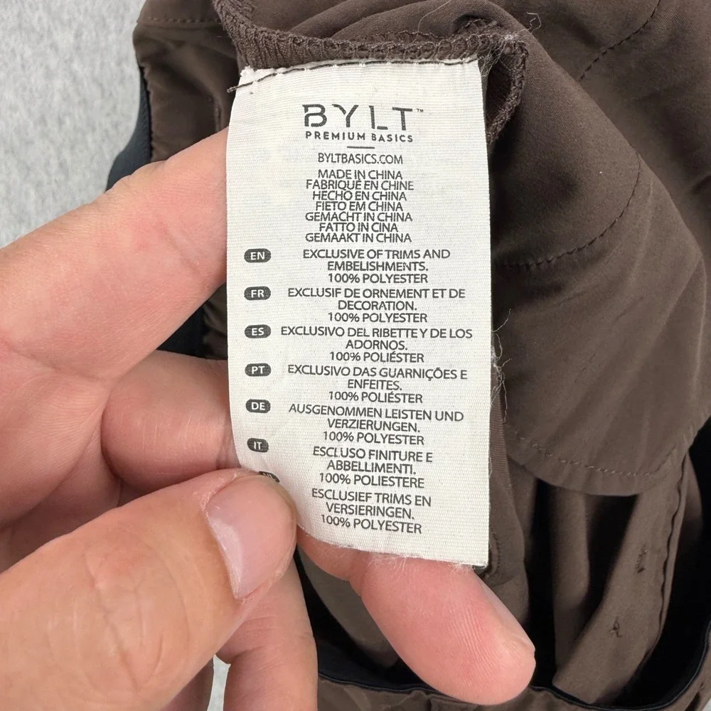 BYLT Pants Mens 32x30 Brown Slim Fit Executive Performance Chino Trousers Work